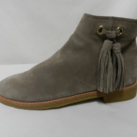 Kate Spade Bellamy Suede ankle boots booties w/tassel zip up Taupe NEW Size Sz 7 - Picture 4 of 14